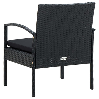 Sedia da Giardino con Cuscino in Polyrattan Nero | homemem39