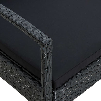 Sedia da Giardino con Cuscino in Polyrattan Nero | homemem39