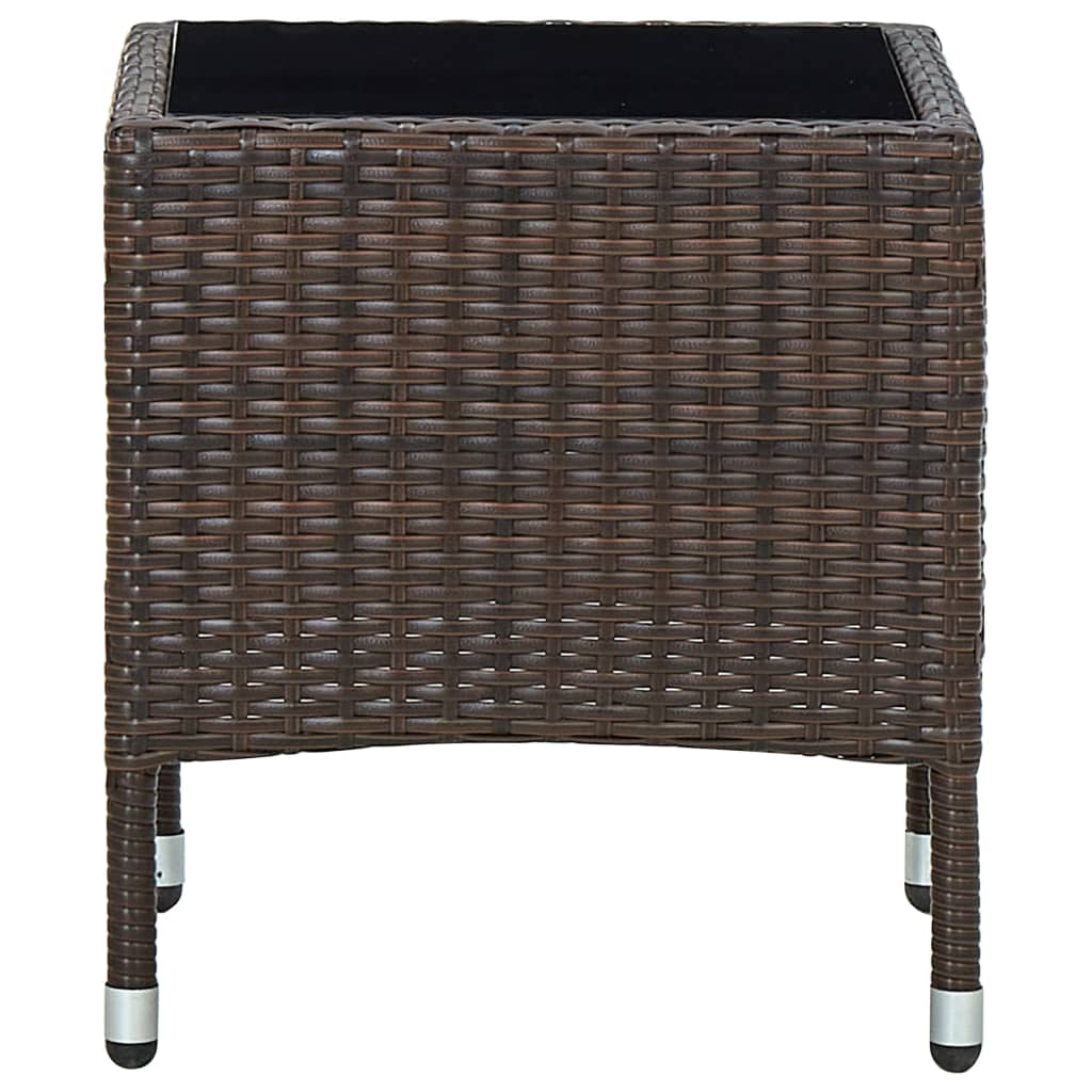Tavolo da Giardino Marrone 40x40x45 cm in Polyrattan - homemem39