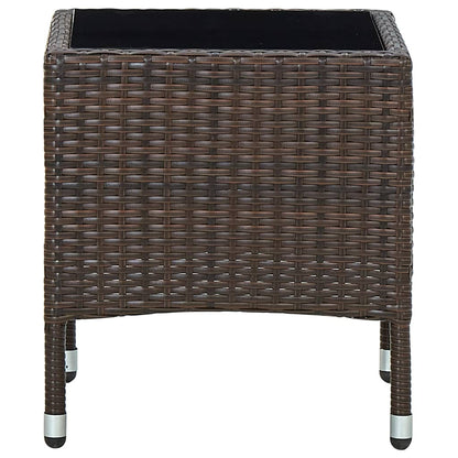 Tavolo da Giardino Marrone 40x40x45 cm in Polyrattan - homemem39