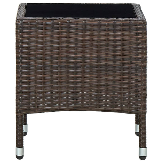 Tavolo da Giardino Marrone 40x40x45 cm in Polyrattan - homemem39
