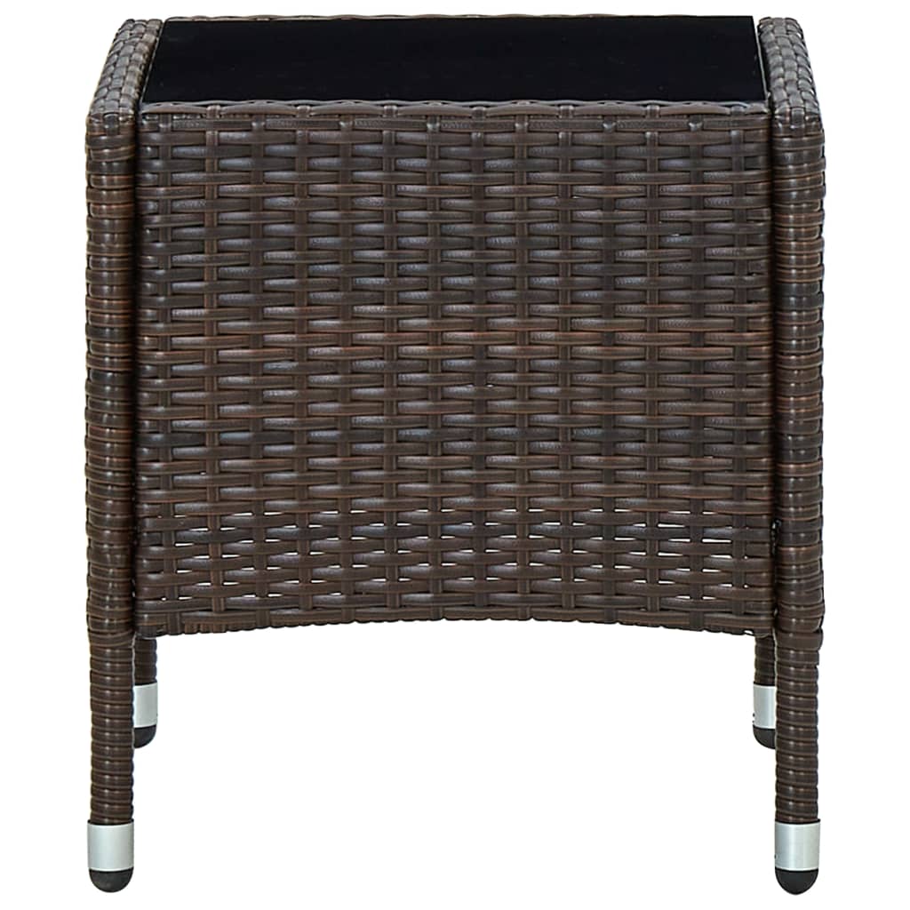 Tavolo da Giardino Marrone 40x40x45 cm in Polyrattan - homemem39