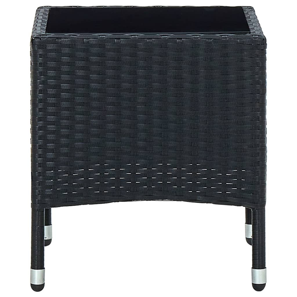 Tavolo da Giardino Nero 40x40x45 cm in Polyrattan - homemem39