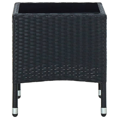 Tavolo da Giardino Nero 40x40x45 cm in Polyrattan - homemem39