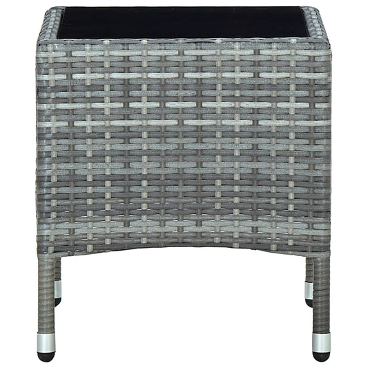 Tavolo da Giardino Grigio 40x40x45 cm in Polyrattan | homemem39