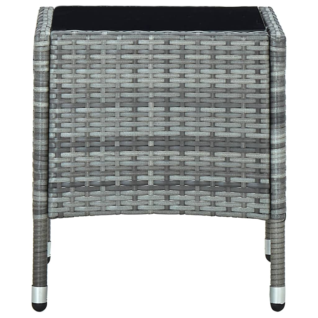 Tavolo da Giardino Grigio 40x40x45 cm in Polyrattan | homemem39