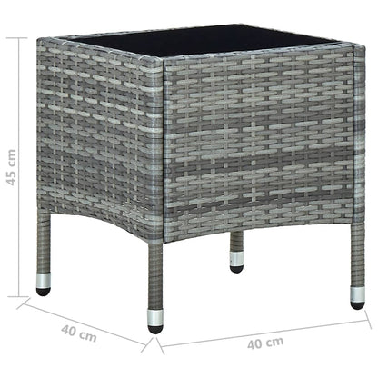 Tavolo da Giardino Grigio 40x40x45 cm in Polyrattan | homemem39