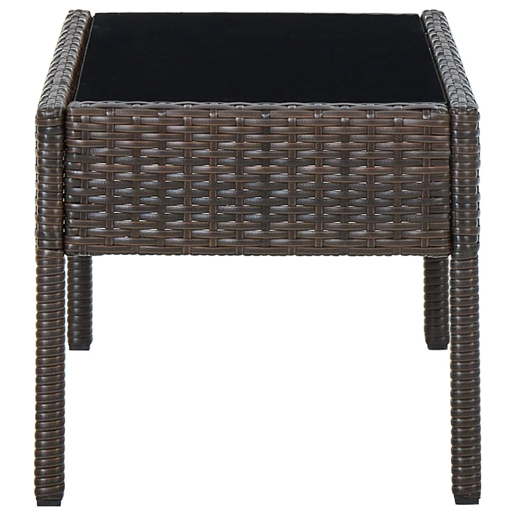 Tavolo da Giardino Marrone 75x40x37 cm in Polyrattan