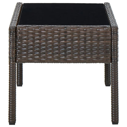 Tavolo da Giardino Marrone 75x40x37 cm in Polyrattan