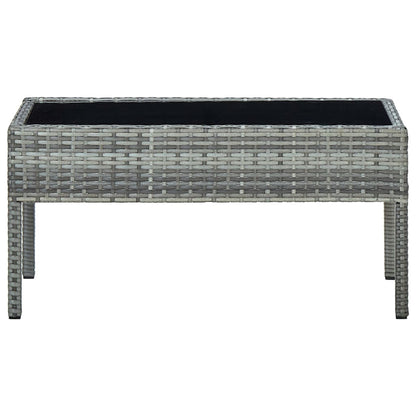 Tavolo da Giardino Grigio 75x40x37 cm in Polyrattan | homemem39