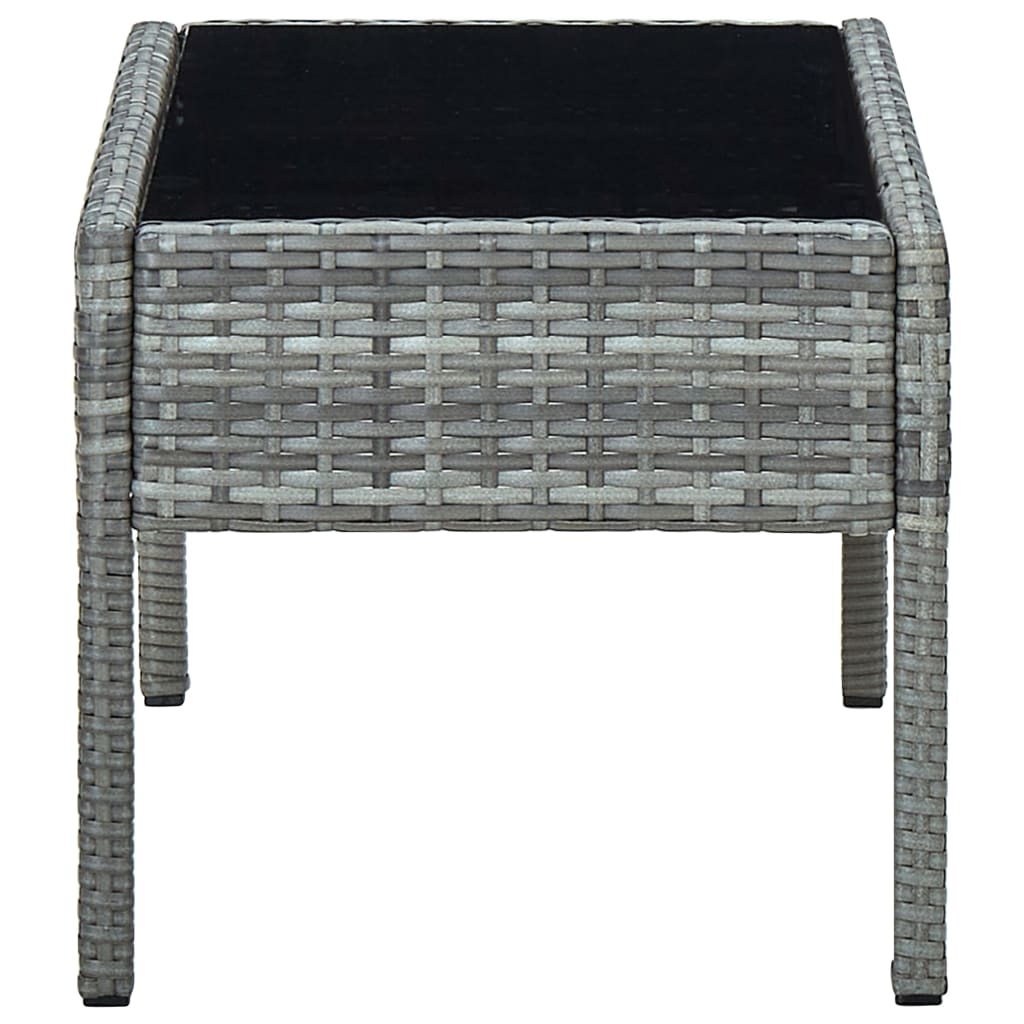 Tavolo da Giardino Grigio 75x40x37 cm in Polyrattan | homemem39