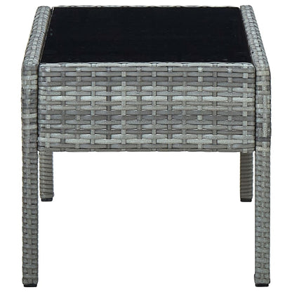 Tavolo da Giardino Grigio 75x40x37 cm in Polyrattan | homemem39