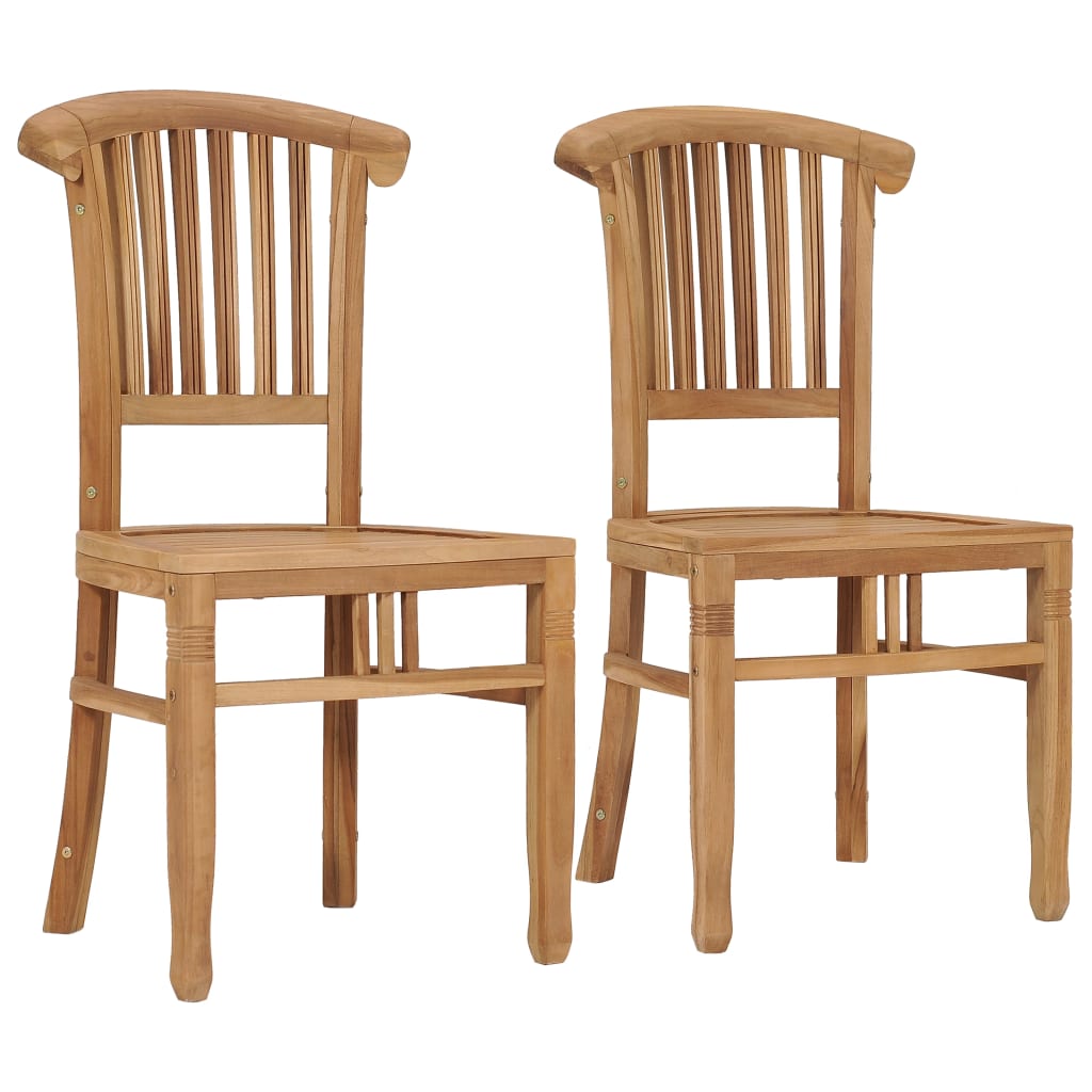 Garden Chairs 2 pcs in Solid Teak Wood