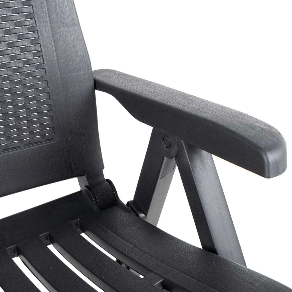 Sedie da Giardino Reclinabili 2 pz in Plastica Antracite | homemem39