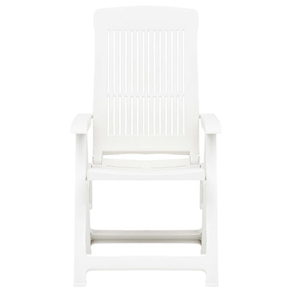 Sedie Reclinabili da Giardino 2 pz in Plastica Bianca