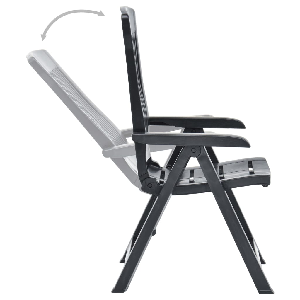 Sedie da Giardino Reclinabili 2 pz in Plastica Antracite | homemem39