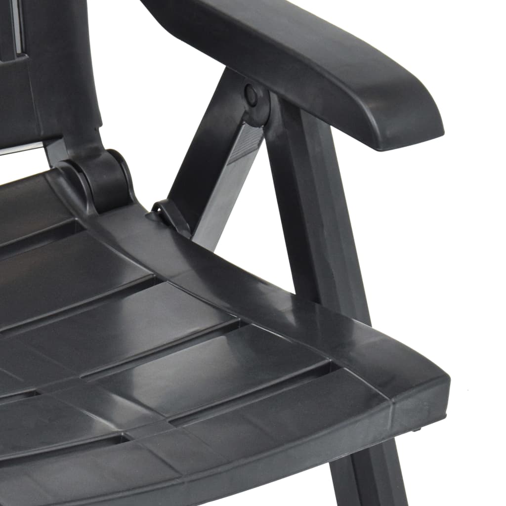 Sedie da Giardino Reclinabili 2 pz in Plastica Antracite | homemem39