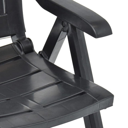 Sedie da Giardino Reclinabili 2 pz in Plastica Antracite | homemem39