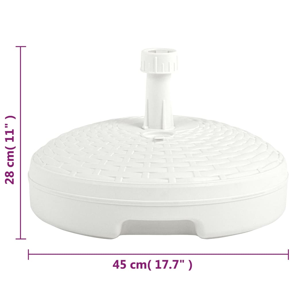 Base Ombrellone per Sabbia/Acqua 20L Bianca Rattan in Plastica | homemem39