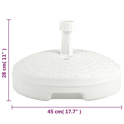 Base Ombrellone per Sabbia/Acqua 20L Bianca Rattan in Plastica | homemem39