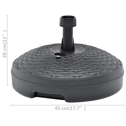 Base Ombrellone Sabbia/Acqua 20L Antracite Rattan in Plastica | homemem39