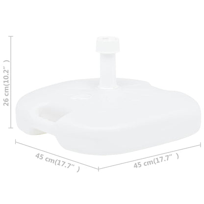 Base Ombrellone Riempibile con Sabbia/Acqua 16L Bianca Plastica - homemem39