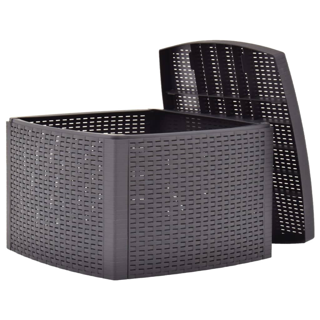 Tavolino di Servizio Colore Caffè 54x54x36,5 cm in Plastica - homemem39