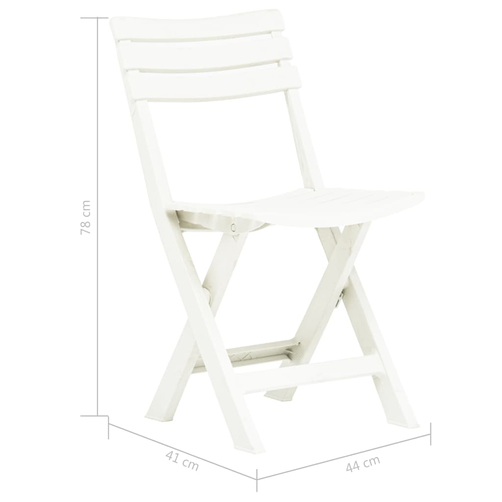 Sedie da Giardino Pieghevoli 2 pz in Plastica Bianche | homemem39