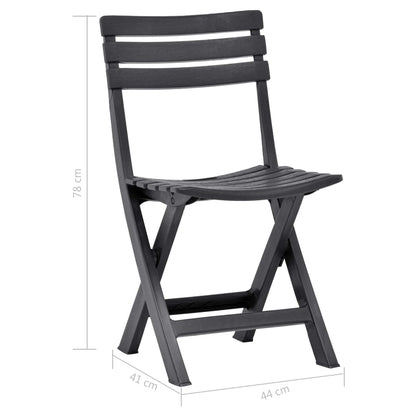 Sedie da Giardino Pieghevoli 2 pz in Plastica Antracite | homemem39