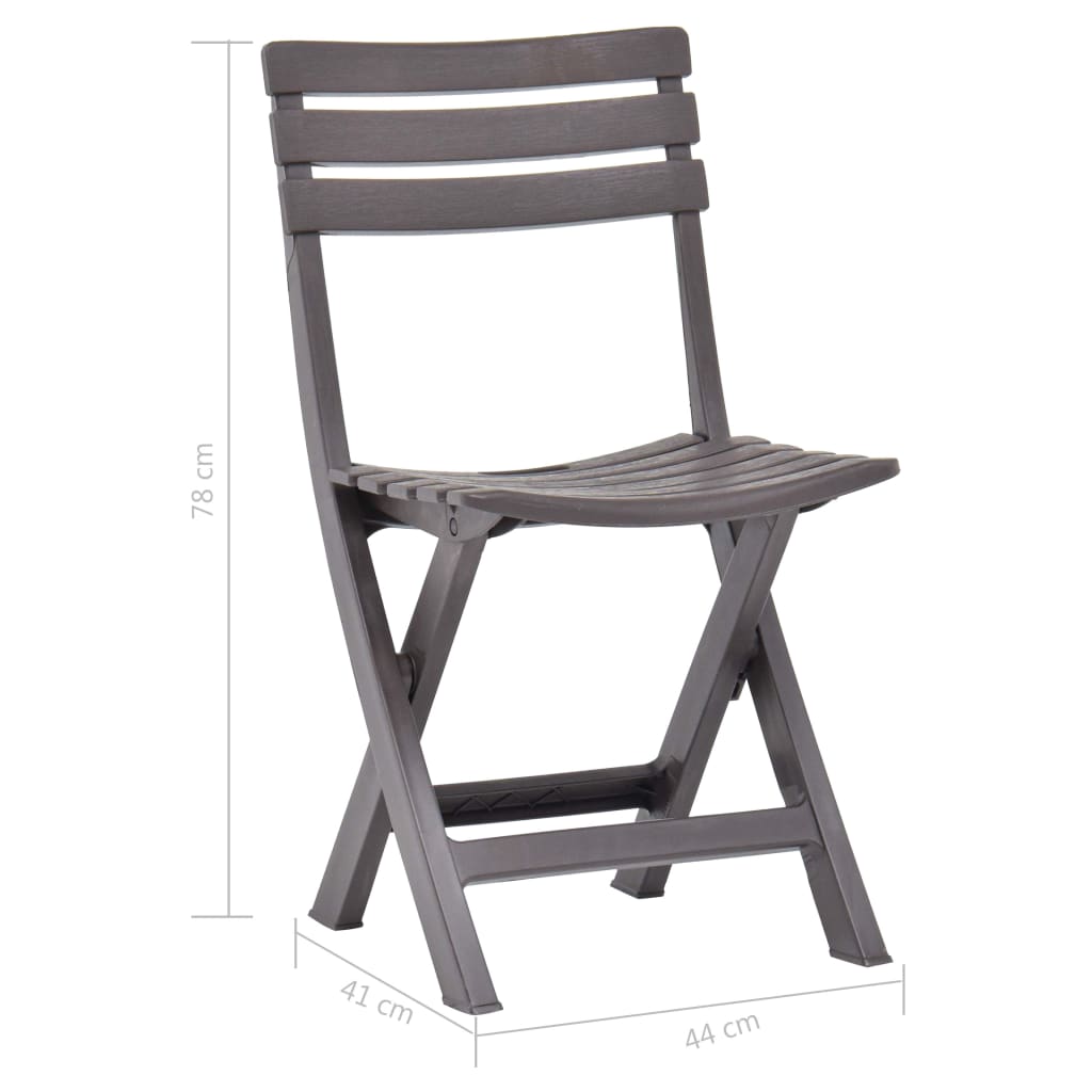 Sedie da Giardino Pieghevoli 2 pz in Plastica Moca