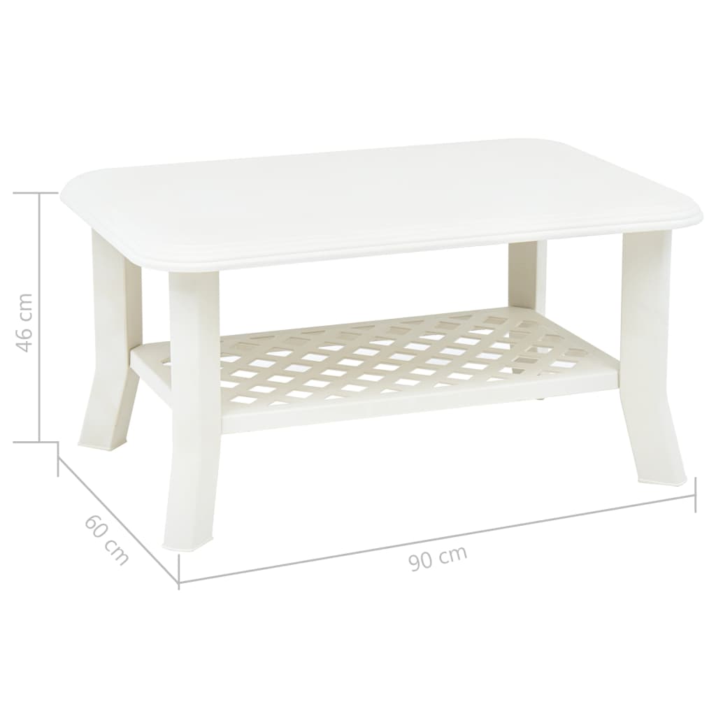 Tavolino da Salotto Bianco 90x60x46 cm in Plastica | homemem39