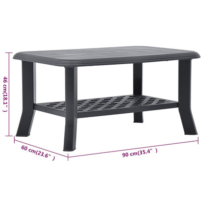 Tavolino da Salotto Antracite 90x60x46 cm in Plastica | homemem39