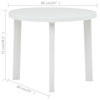 Tavolo da Giardino Bianco 89 cm in Plastica | homemem39