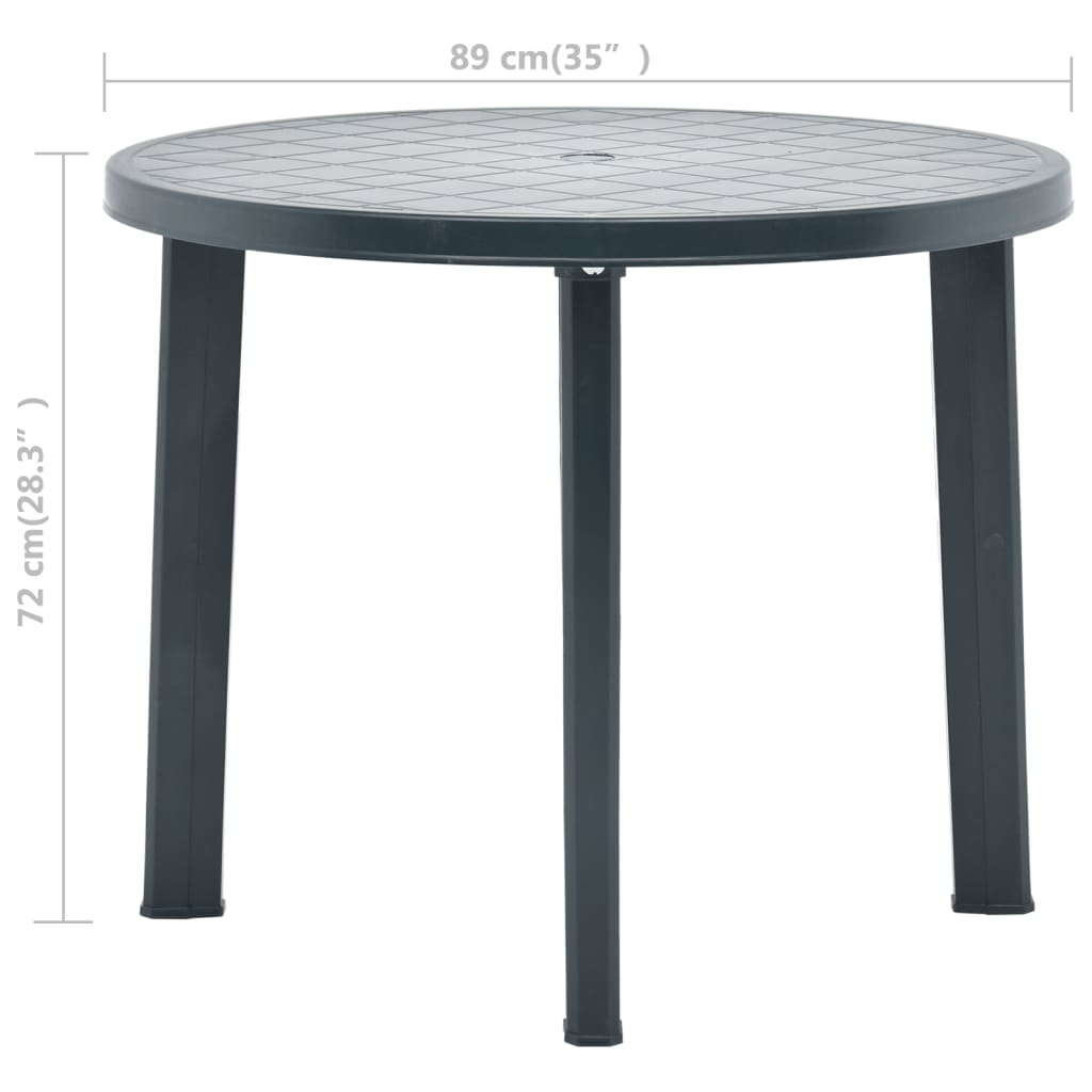 Tavolo da Giardino Verde 89 cm in Plastica | homemem39