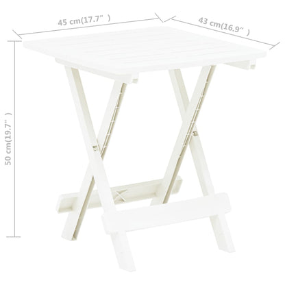 Tavolo da Giardino Pieghevole Bianco 45x43x50 cm in Plastica | homemem39