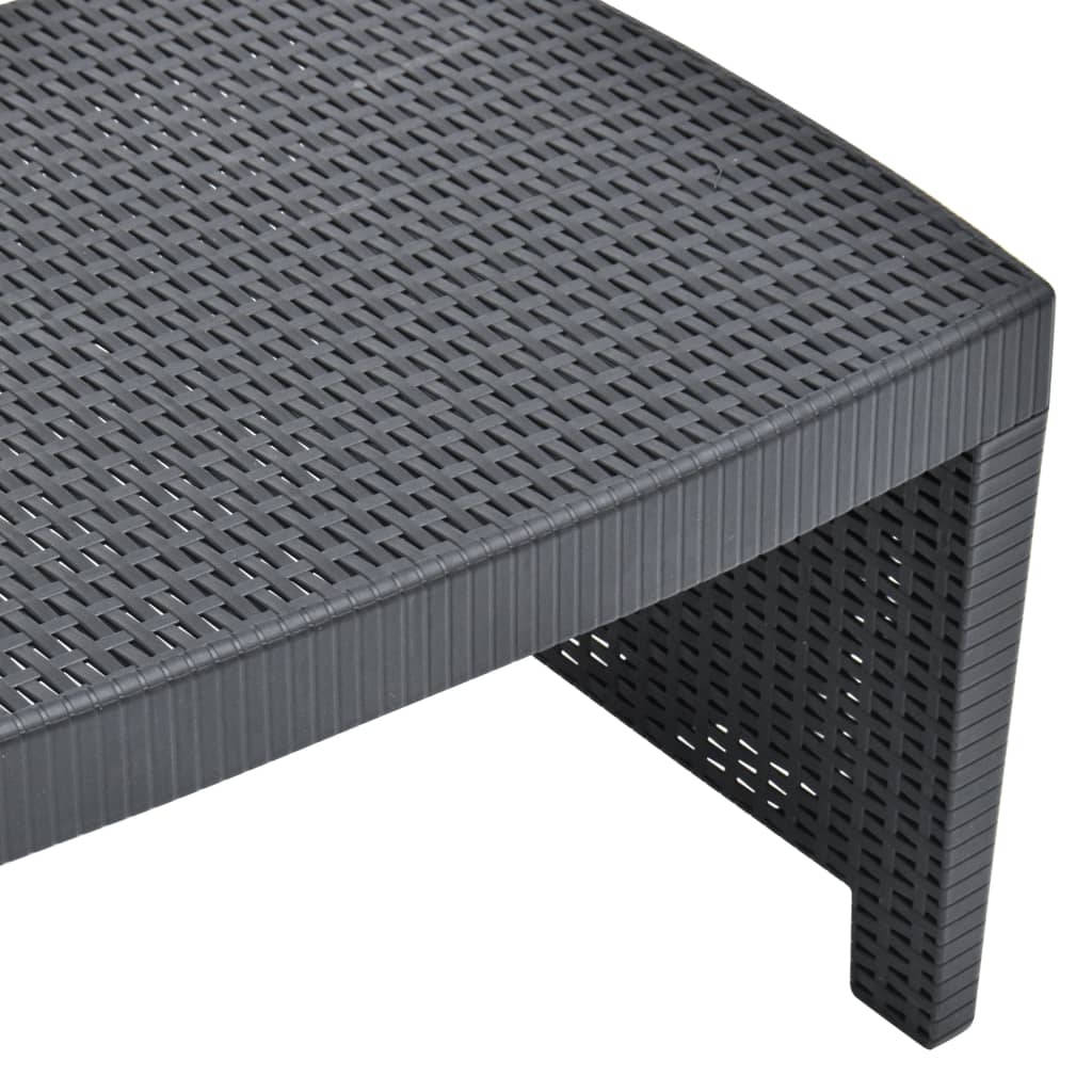 Set Salotto da Giardino 3 pz in Plastica Antracite | homemem39