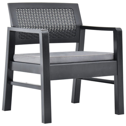 Set Salotto da Giardino 3 pz in Plastica Antracite | homemem39