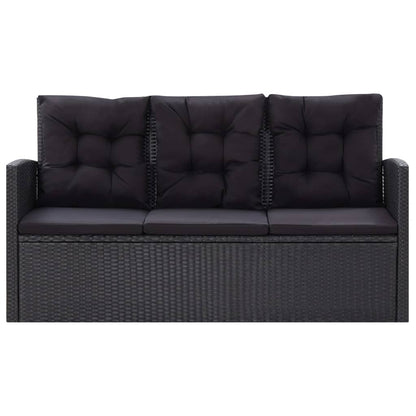 Set Divani da Giardino 6 pz con Cuscini in Polyrattan Nero | homemem39