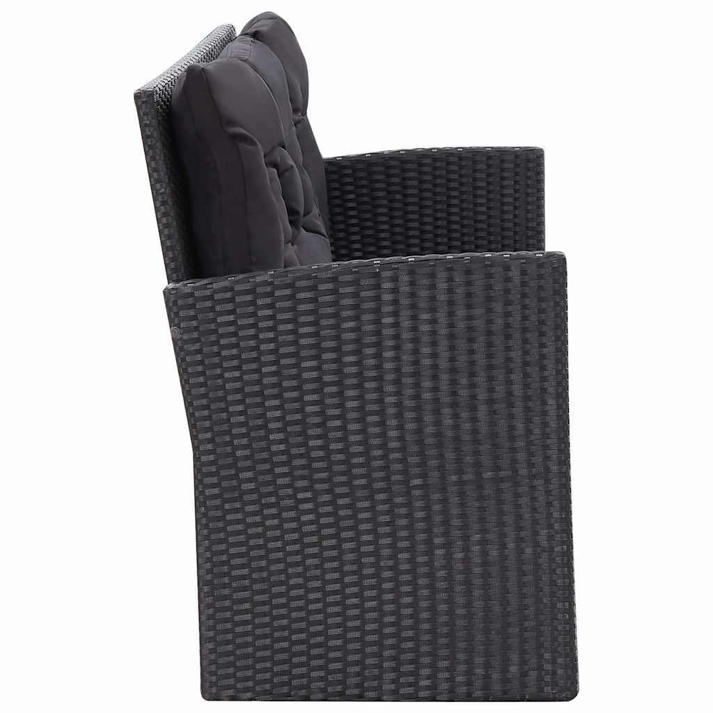 Set Divani da Giardino 6 pz con Cuscini in Polyrattan Nero