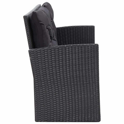 Set Divani da Giardino 6 pz con Cuscini in Polyrattan Nero