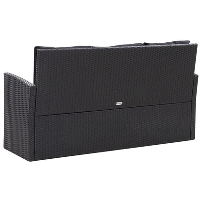 Set Divani da Giardino 6 pz con Cuscini in Polyrattan Nero | homemem39