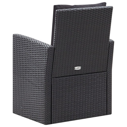 Set Divani da Giardino 6 pz con Cuscini in Polyrattan Nero | homemem39
