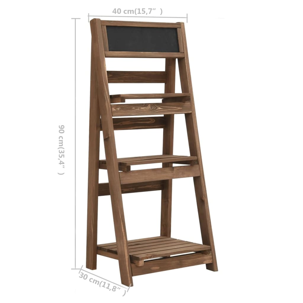 Piedistallo Piante 3 Livelli con Lavagna 40x30x90cm Legno Abete | homemem39