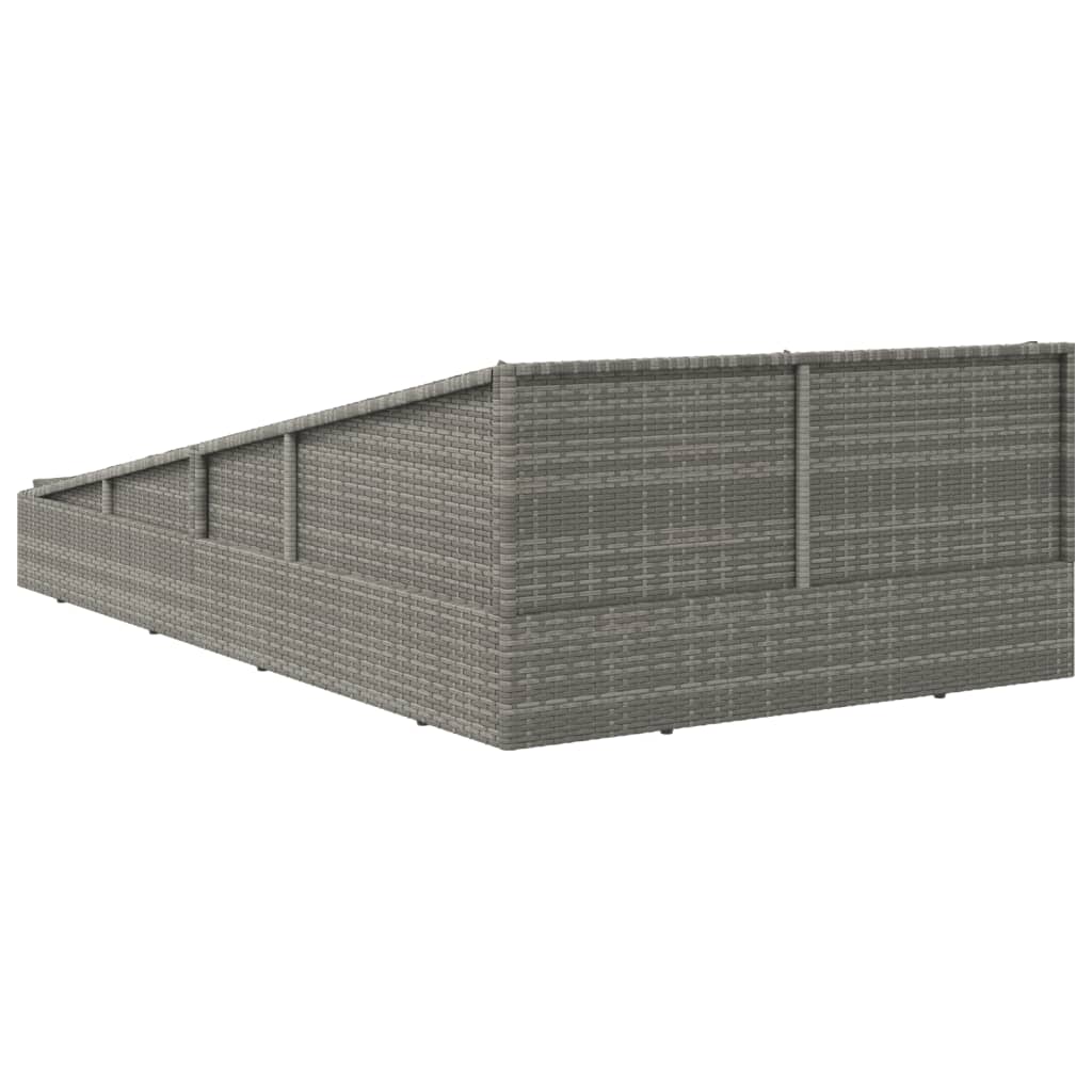 Lettino da Giardino Grigio 110x200 cm in Polyrattan - homemem39
