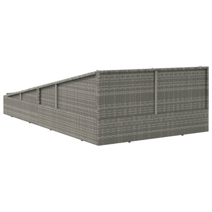 Lettino da Giardino Grigio 110x200 cm in Polyrattan - homemem39