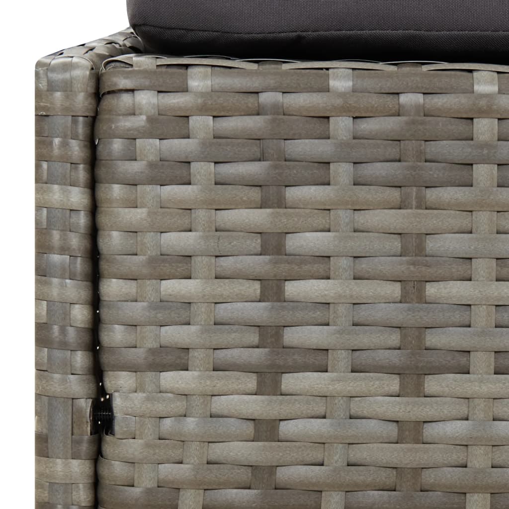 Lettino da Giardino Grigio 110x200 cm in Polyrattan - homemem39