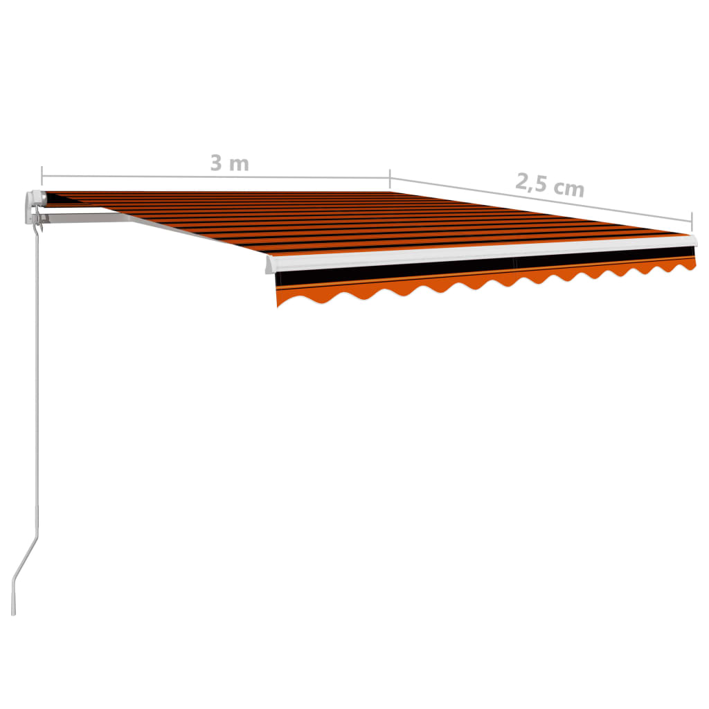 Tenda da Sole Retrattile Manuale 300x250 cm Arancione e Marrone | homemem39