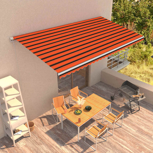 Tenda da Sole Retrattile 600x300 cm Arancione e Marrone - homemem39