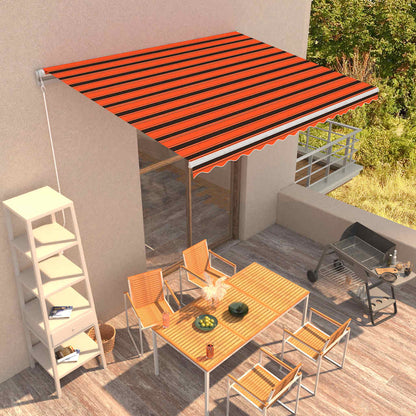 Tenda da Sole Retrattile Manuale 400x300 cm Arancione e Marrone