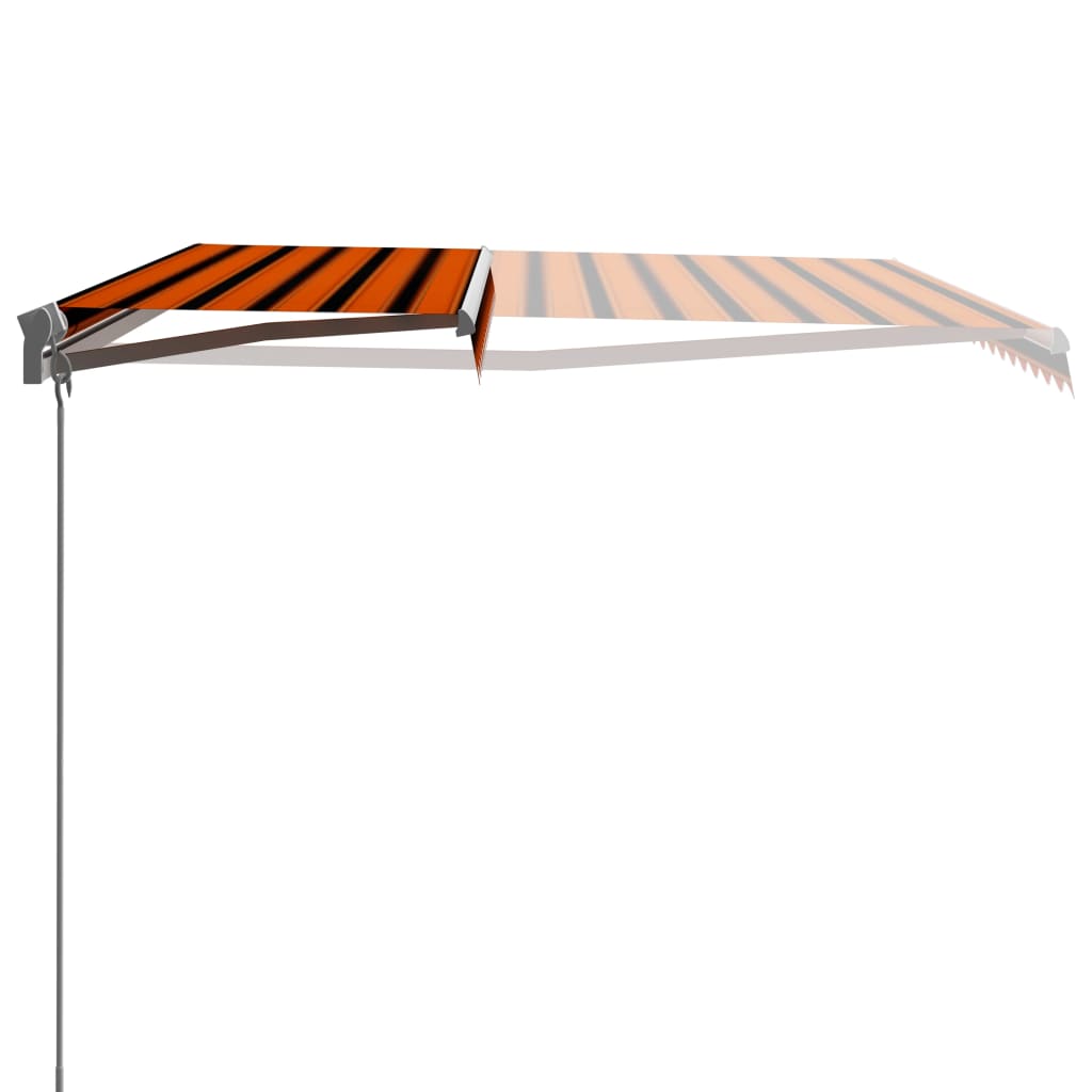 Tenda da Sole Retrattile Manuale 450x300 cm Arancione e Marrone